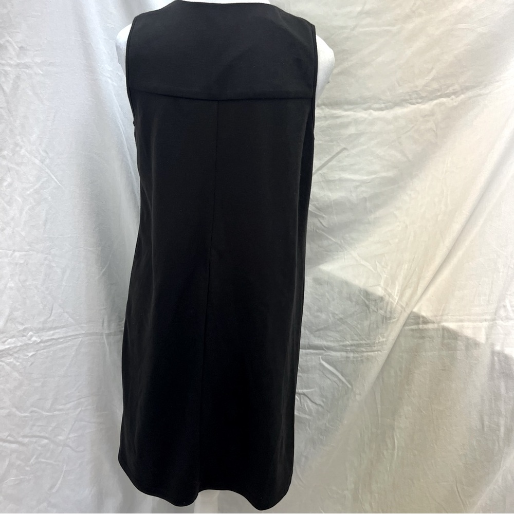A.P.N.Y. Black sleeveless dress with black gem accents and box pleats. - Picture 4 of 7
